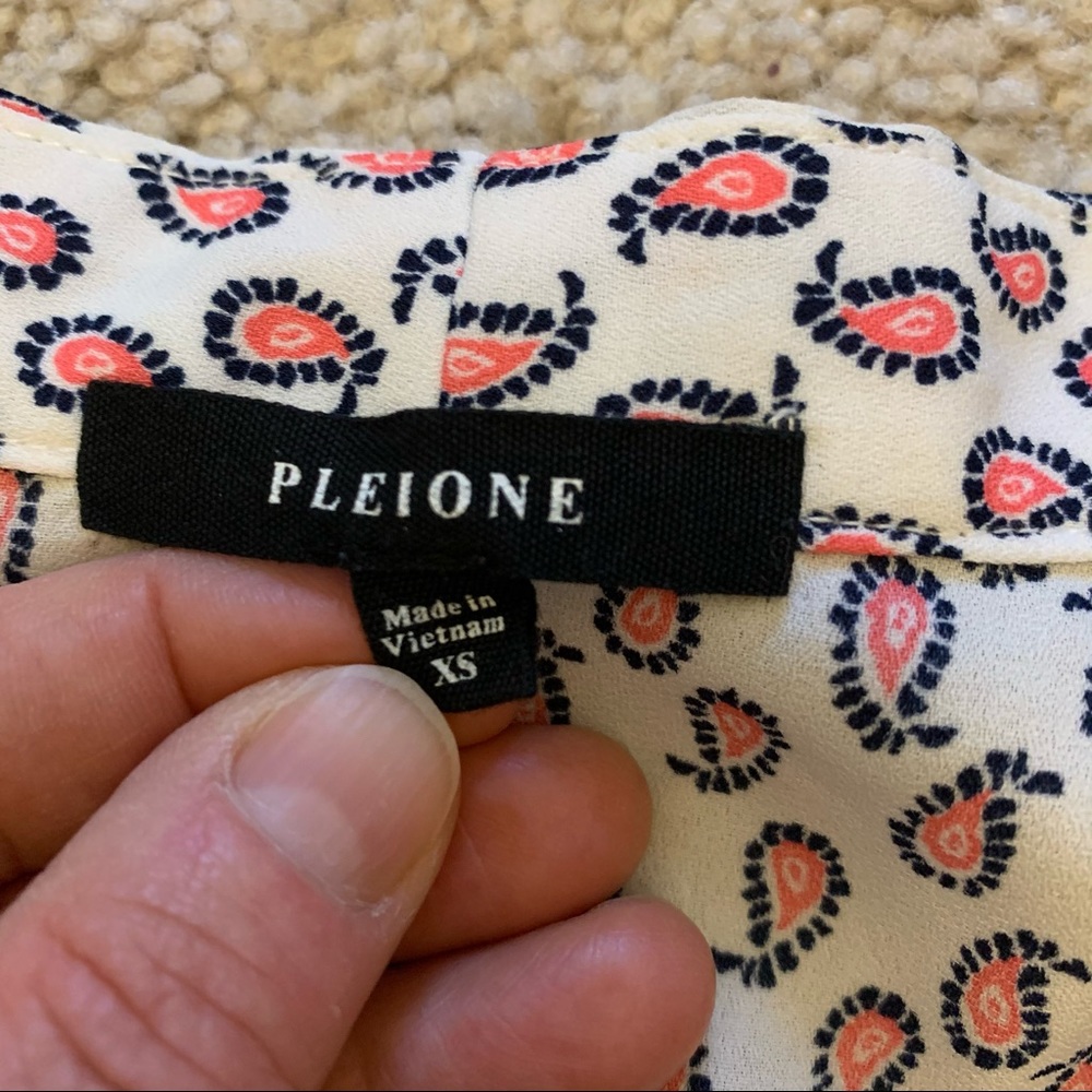 Pleione Print Blouse Cuffed Sleeve XS - Picture 6 of 7